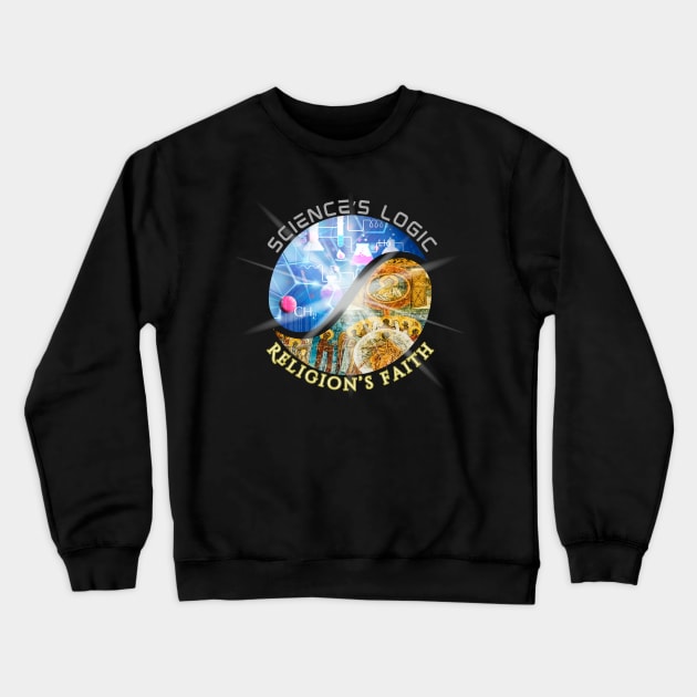 Religion x Science Crewneck Sweatshirt by TaoScape Graphic Tees